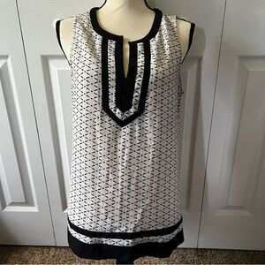 41 Hawthorn Black and White Geometric Sleeveless Tank Top Size Medium